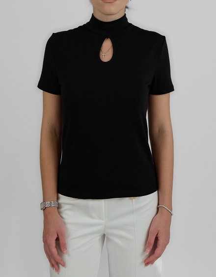 Midnight cutout high-neck top